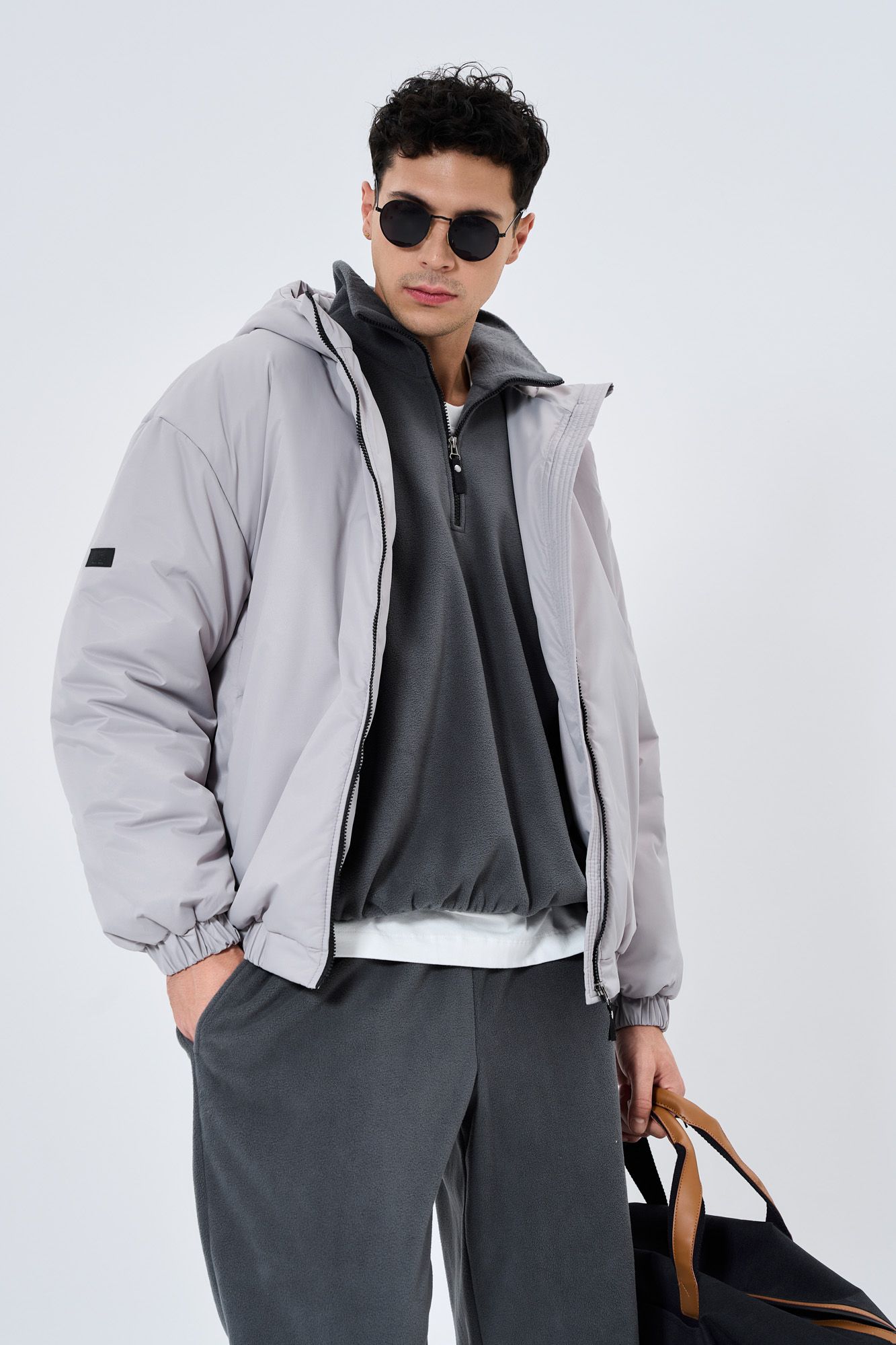 Бомбер утепленный (L серый)