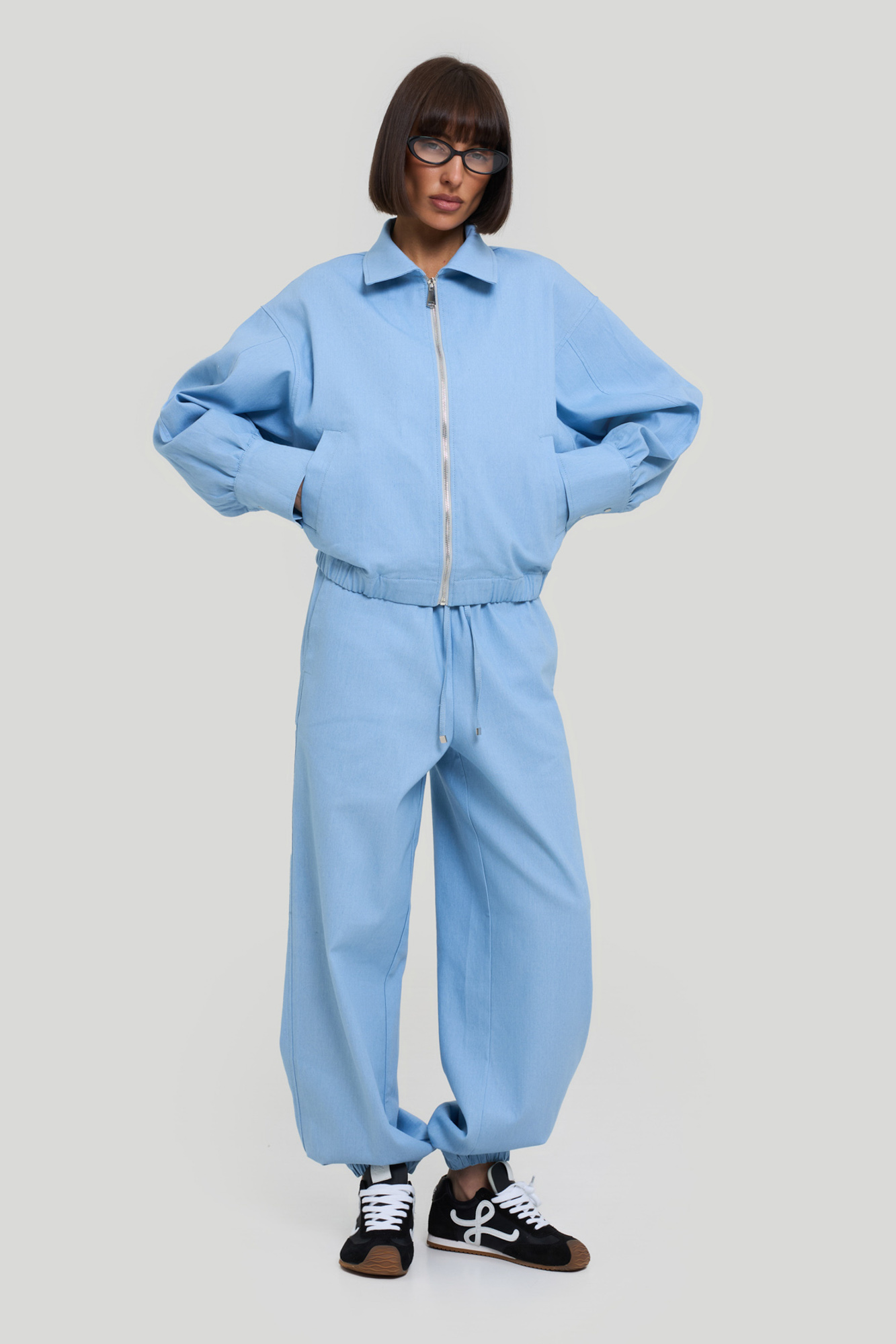 Костюм из тонкой джинсы (S/M голубой)