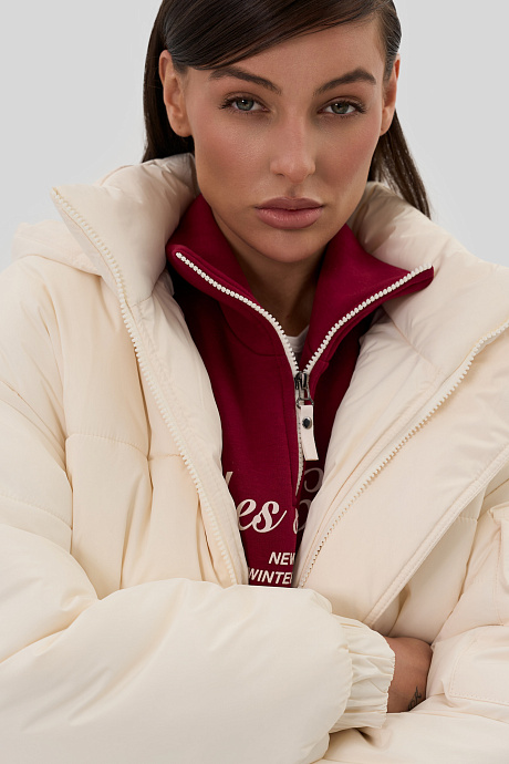 Куртка парка свободного кроя с капюшоном